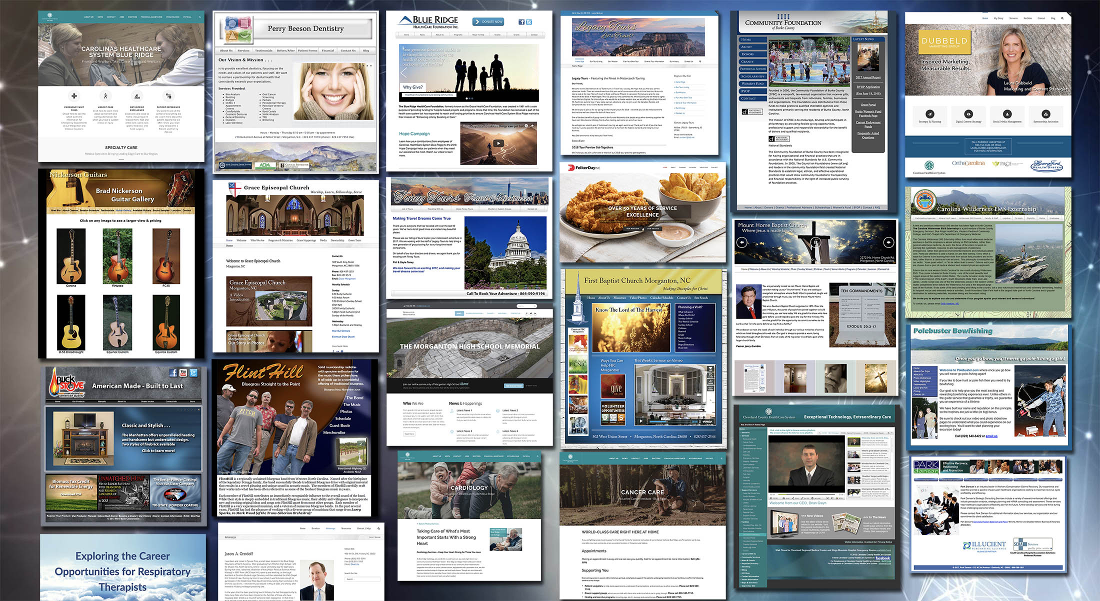 Websites created by Valley Graphics and Video Production - Morganton, Hickory, Charlotte, Asheville and beyond.